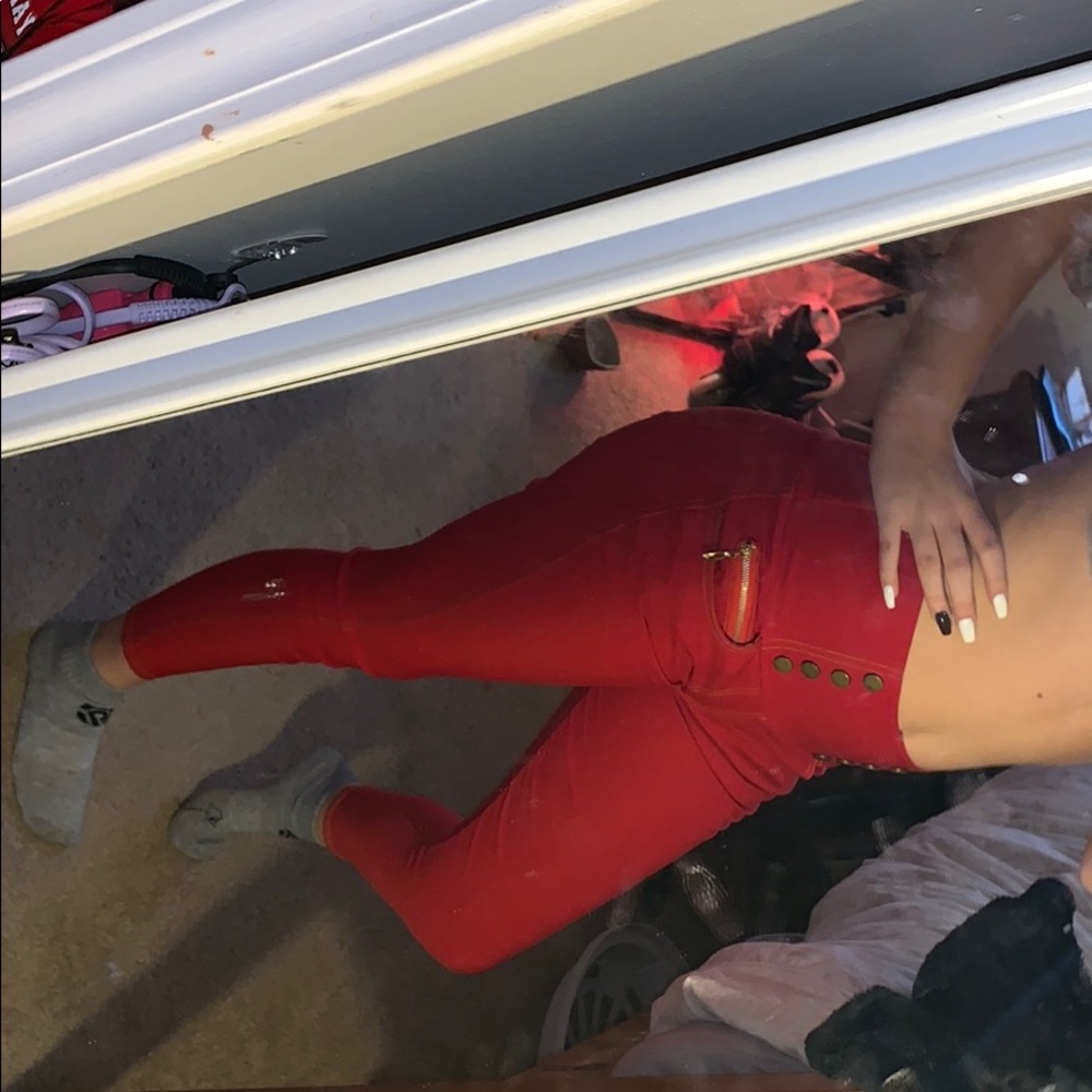 Red jeans